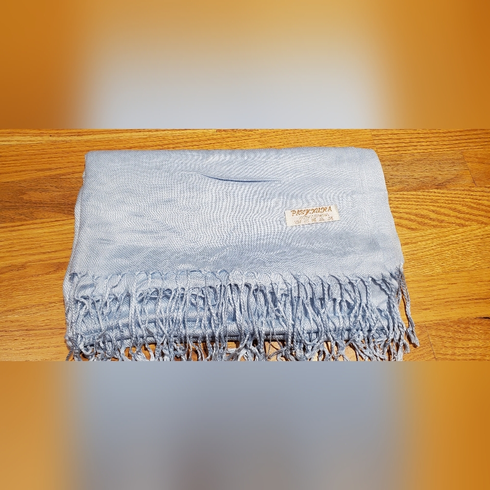 Soft Blue 100% Pashmina Silk Wrap